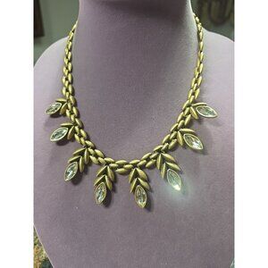 STELLA & DOT Clear Stones/Gold Statement Necklace 20.5"